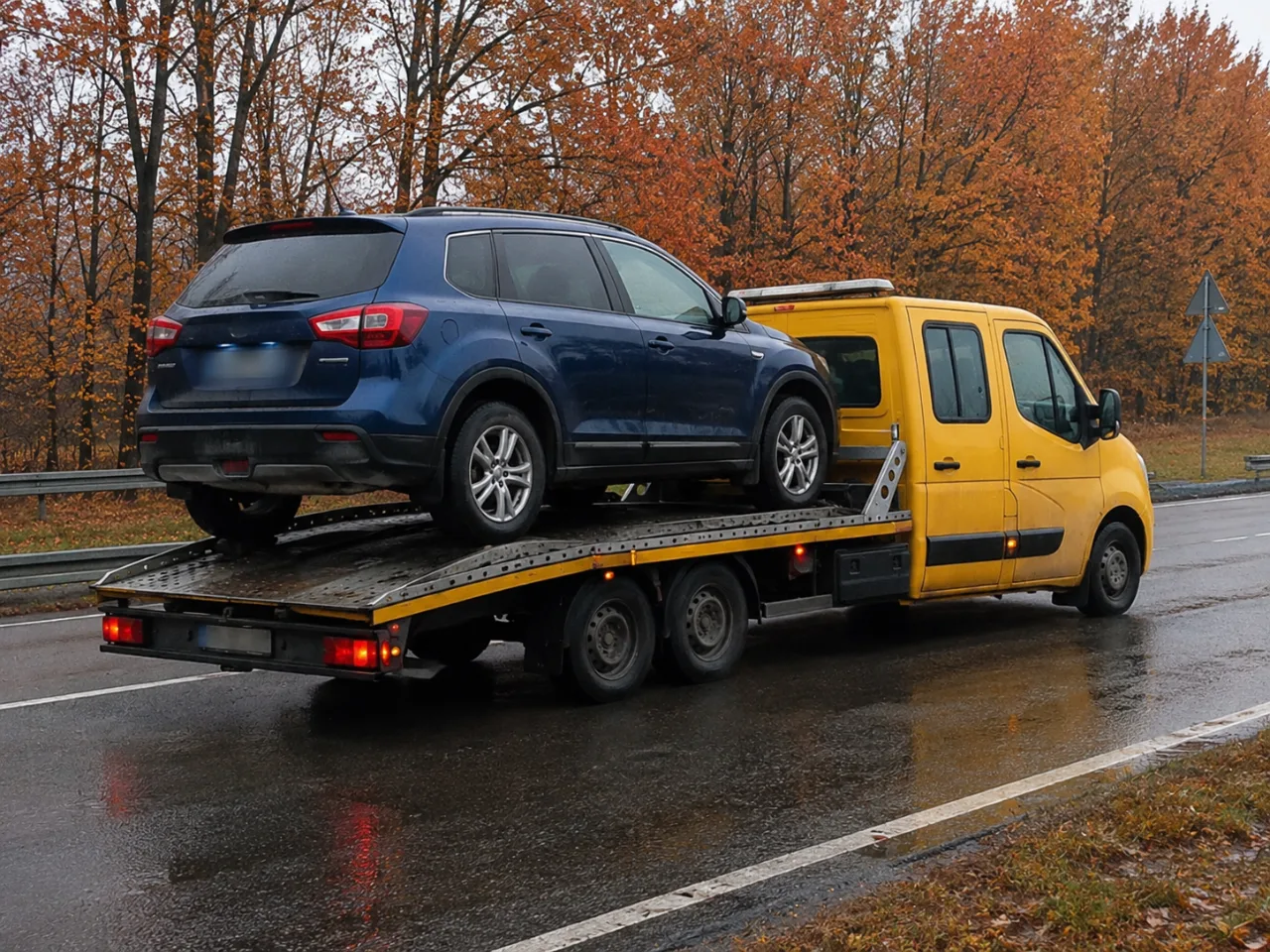 Laweta RUMIK-HOL z SUV-em na platformie jesienią – Rumia